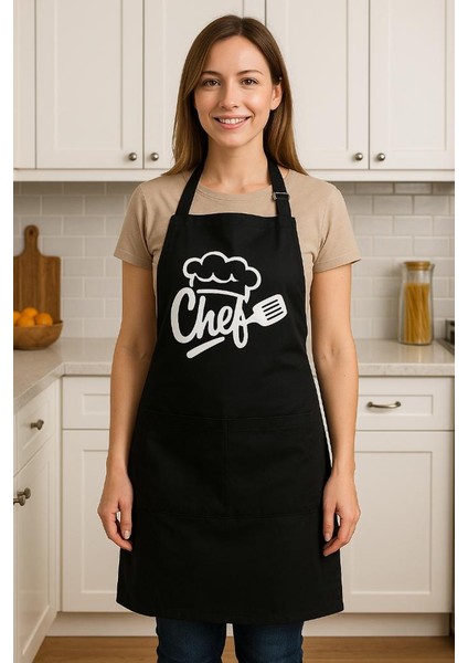 Aşçı Önlüğü Mutfak Önlük Şef Önlüğü Şef Aşçı Önlüğü Dayanıklı Kumaş Leke Tutmaz Mutfak Önlüğü