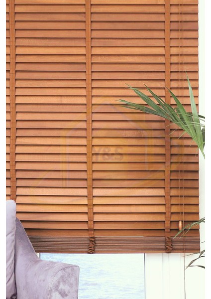 Wooden Blinds %100 Doğal Ahşap Jaluzi Perde 50MM,ALÜMINYUM Kasalı Yüksek Kaliteli - Tarçın Kahvesi fiyatları