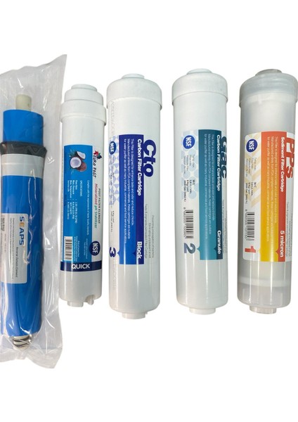 Su Arıtma Filtresi Nsf Sertifikalı 5 Aşamalı Premium Inline Filtre Sistemi
