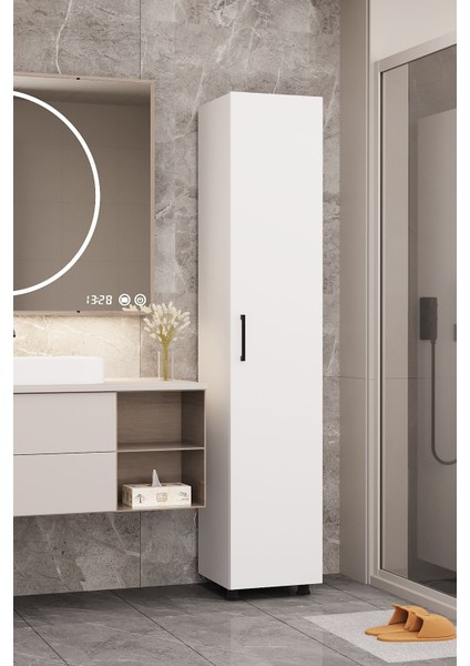 Çok Amaçlı Mutfak Kiler Banyo Balkon Ofis Dolabı Tek Kapaklı - Beyaz