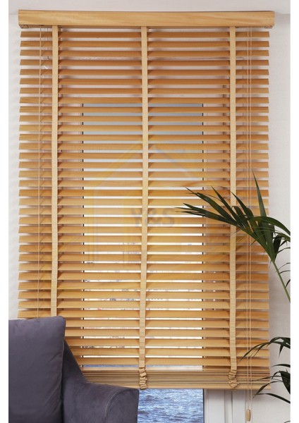 Wooden Blinds %100 Doğal Ahşap Jaluzi Perde 50MM,ALÜMINYUM Kasalı Yüksek Kaliteli - Açık Meşe