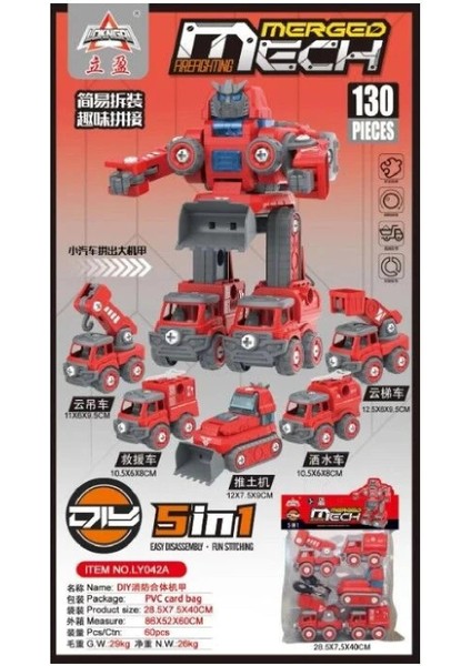 Oyuncak CNA-LY042A Sök Tak Iş Makineleri Kırmızı Renk Gko