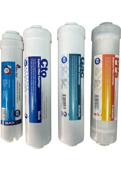 Su Arıtma Filtresi Nsf Sertifikalı 4 Aşamalı Premium Inline KAPALI KASA Filtre Sistemi