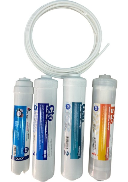 Su Arıtma Filtresi Nsf Sertifikalı 4 Aşamalı Premium Inline KAPALI KASA Filtre Sistemi