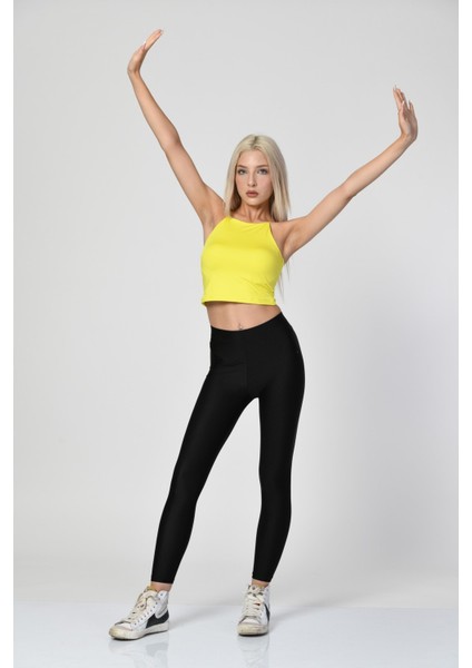 Askılı Crop Top - Sarı Sarı - S