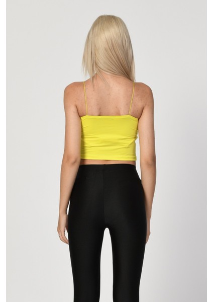 Askılı Crop Top - Sarı Sarı - S