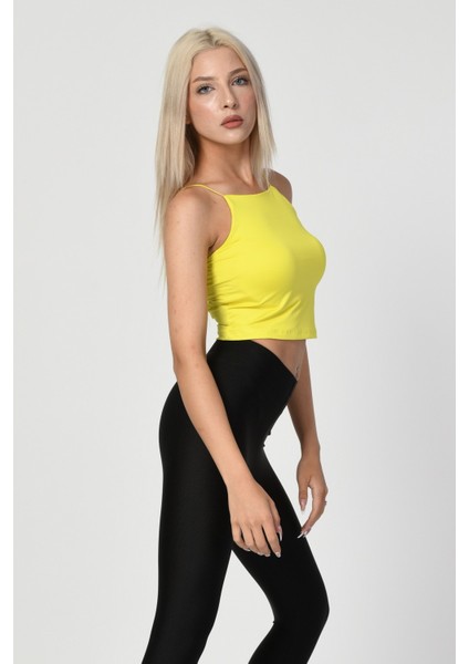 Askılı Crop Top - Sarı Sarı - S