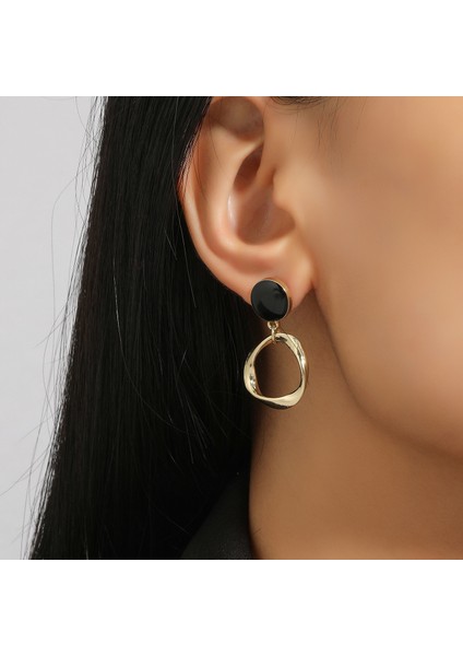 Basit Saplama Küpeler Çok Yönlü Popüler Kişilik Sokak Çekim Küpeleri (Yurt Dışından)