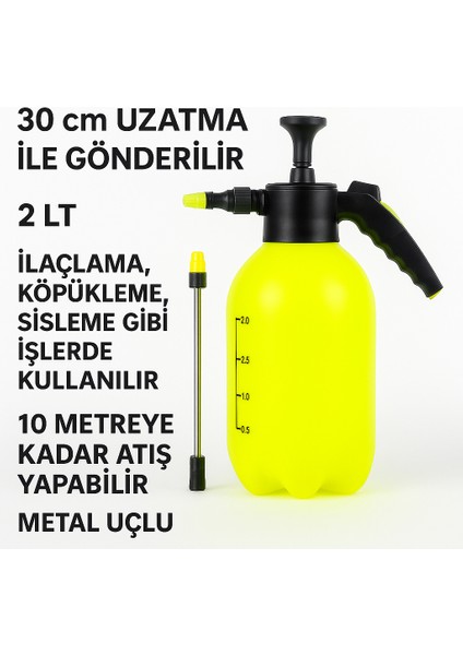 2 Lt Kalın Pistonlu İlaçlama ve Araç Yıkama Pompası (Uzatma Çubuklu)