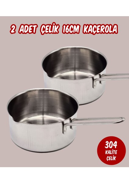 Çelik 2 Li Kaçerola Sosluk Sütlük 16CM fırsatları