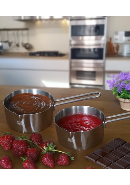 Çelik 2 Li Kaçerola Sosluk Sütlük 16CM