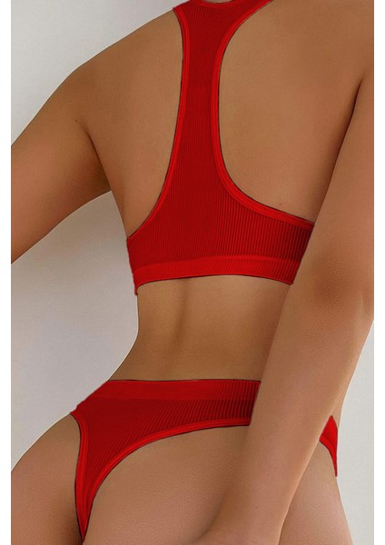 Kadın Kırmızı Desteksiz Seamless Tangalı Iç Çamaşır Takımı fiyatları