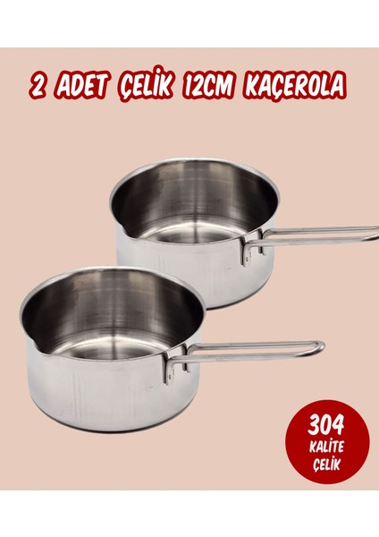 Çelik 2 Li Kaçerola Sosluk Sütlük 12CM modelleri