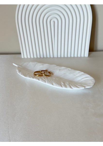 Minimalist Tüy Formunda Dekoratif Takı / Anahtar Tabağı