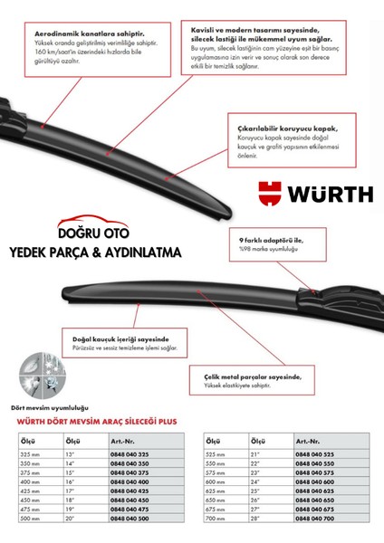 Opel Astra J Uyumlu Ön Cam Silecek Takımı (675/625MM) indirimleri