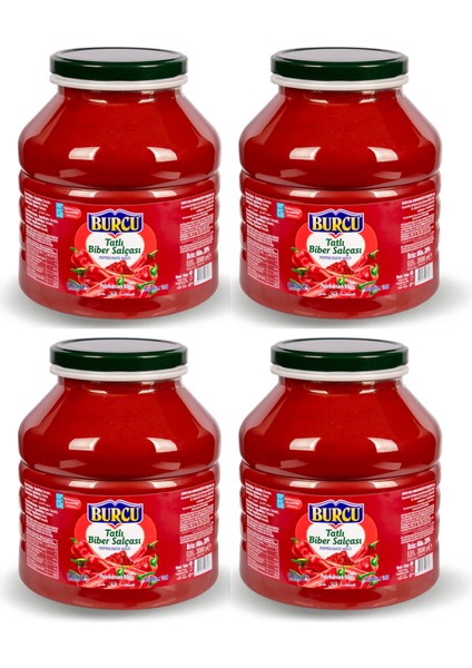 Ev Tipi Yüksek Kalite Tatlı Biber Salçası Cam 3200 gr x 4 Adet