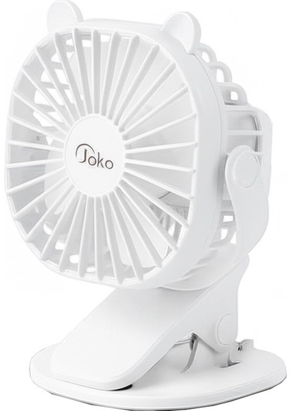 Joko Js03 Masaüstü Soğutma Fanı Şarjlı Vantilatör Beyaz