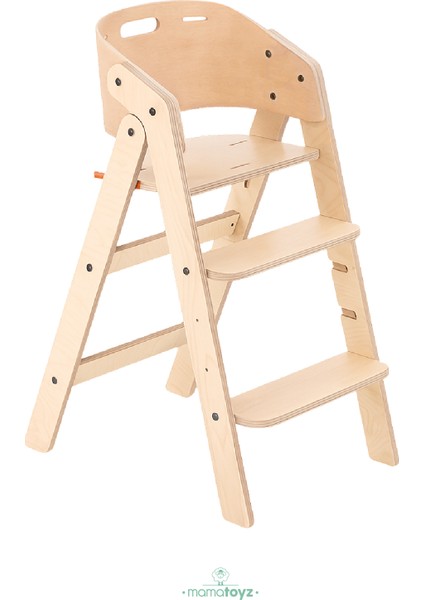 Mama Sandalyesi Ahşap - Sadece Sandalye Mychair Doğal Ahşap Renk - Aksesuarsız Only Chair - EN 14988 Mama Sandalyesi Testinine Sahiptir