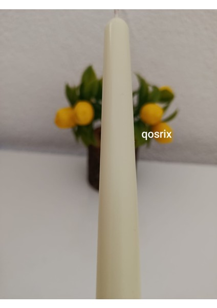 4'lü Açık Krem Şamdan Soya Mumu Soya Doğal Pudra Kokulu Uzun Çubuk Konik Mum Dekoratif modelleri
