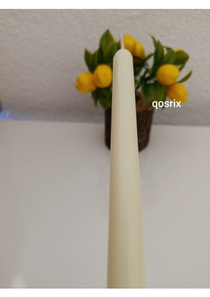 4'lü Açık Krem Şamdan Soya Mumu Soya Doğal Pudra Kokulu Uzun Çubuk Konik Mum Dekoratif fırsatları