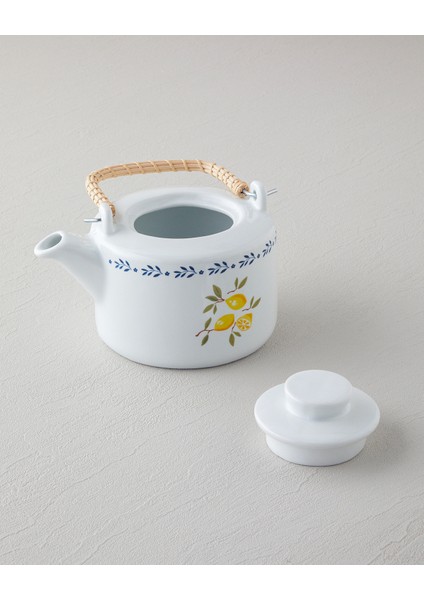 Lemony Porselen Demlik 850 ml Beyaz - Sarı
