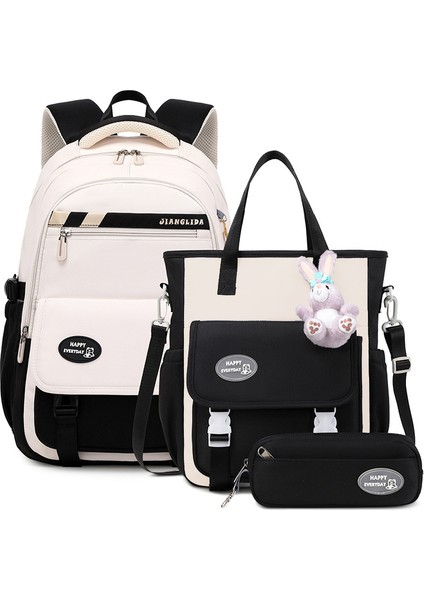 Öğrenci Okul Çantası Üç Parçalı Hafif Ilkokul Öğrencisi Sırt Çantası Basit Su Geçirmez Büyük Kapasiteli (Yurt Dışından)