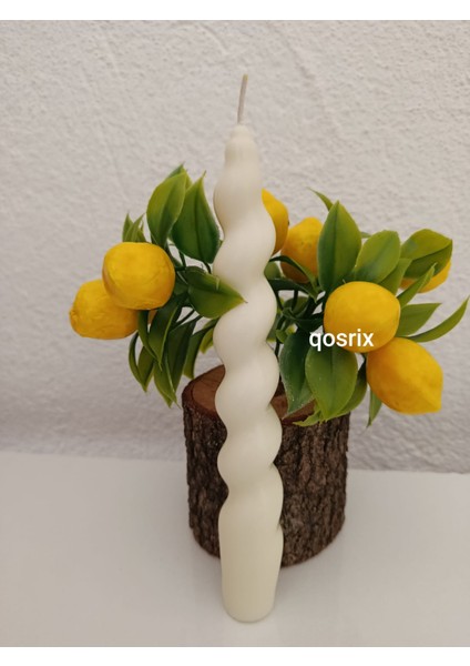4'lü Açık Krem Italyan Burgulu Şamdan Soya Mumu Doğal Kokulu Uzun Çubuk Konik Burgu Mum Spiral Dekoratif fırsatları