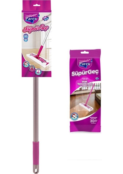 Yedek bez ve hediye ile pratik ıslak temizlik seti, kullanışlı ve şık tasarım