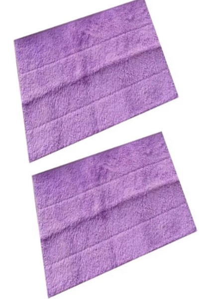 Mor 4 Mandallı Mikrofiber Bezler, 2'li Temizlik ve Paspas Seti, makine ve elle kullanılabilir