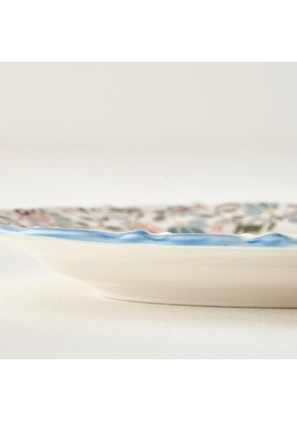 Vintage Porselen Bordürlü Kayık Tabak (20 Cm) fiyatları