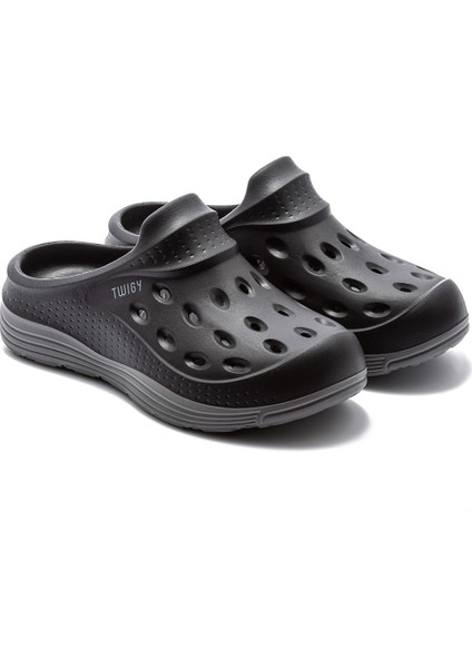 Manuel Erkek Terlik Siyah-Gri 41/45