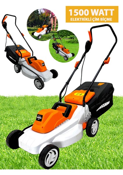 Kawashima 1500 Watt Elektrikli Çim Biçme Ot Biçme Makinesi