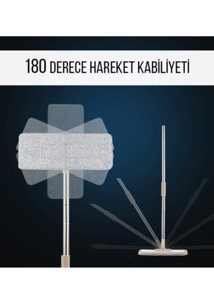 3'lü Mikrofiber Bezli Çok Amaçlı Temizlik Seti, Spin Mop ile Kolay Temizlik