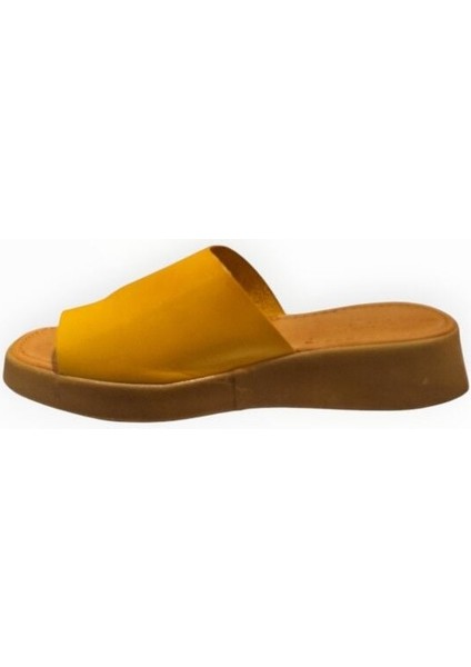 Kadın Hakiki Deri Parmak Arası Terlik Hardal Sarı - 38 fırsatları