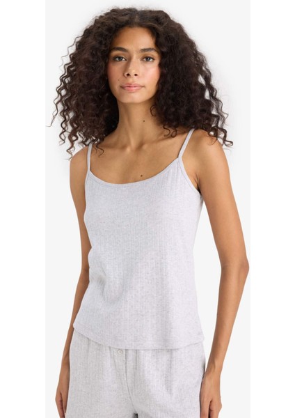 Regular Fit Pijama Takımı Askılı Üst Esnek Belli Şort-Fall in Love F6138AX25SM