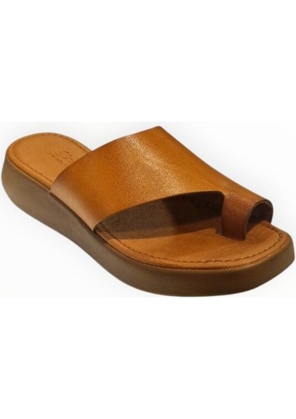 Kadın Hakiki Deri Parmak Arası Terlik Taba - 37 fiyatları