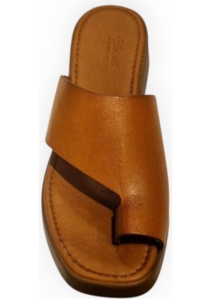 Kadın Hakiki Deri Parmak Arası Terlik Taba - 37 modelleri