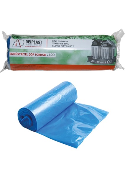80*110 Jumbo Boy Çöp Torbası 400 gr Mavi 20 Rulo