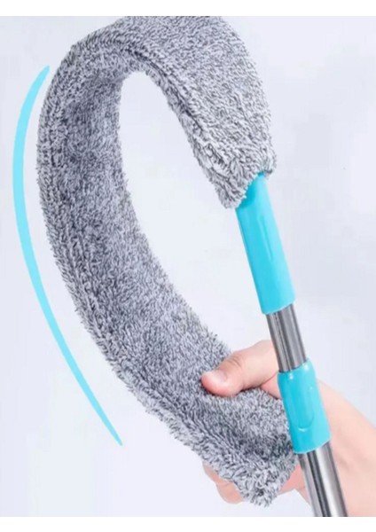 Gri Mikrofiber Temizlik Mop Seti, Yedek Bez Hediyeli, Pratik ve Esnek Kullanım