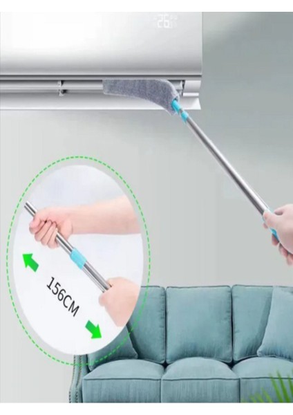 Gri Mikrofiber Temizlik Mop Seti, Yedek Bez Hediyeli, Pratik ve Esnek Kullanım