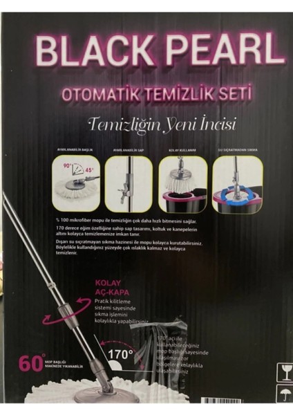 Pratik temizlik seti, hijyen ve konfor için mükemmel seçim, siyah renk, TR yapımı fiyatları