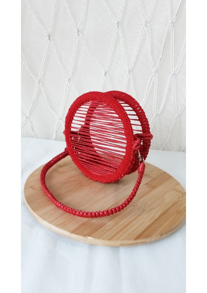 Laldizayn El Örgüsü Makrome Çanta / El Yapımı Yuvarlak Mini Boy El Çantası fırsatları