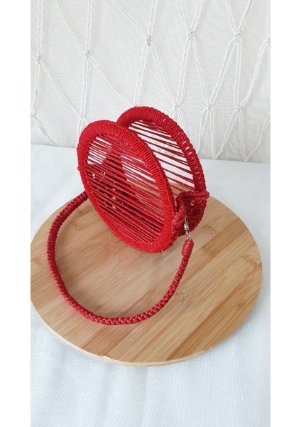 Laldizayn El Örgüsü Makrome Çanta / El Yapımı Yuvarlak Mini Boy El Çantası indirimleri