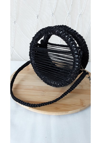 Laldizayn El Örgüsü Makrome Çanta / El Yapımı Yuvarlak Mini Boy El Çantası indirimleri