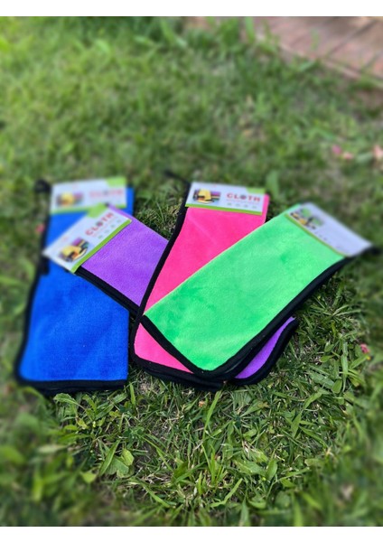 2 Adet 30X40 cm Mikrofiber Biyeli Kalın Çift Taraflı Araç Kurulama Havlusu ve Cila Bezi