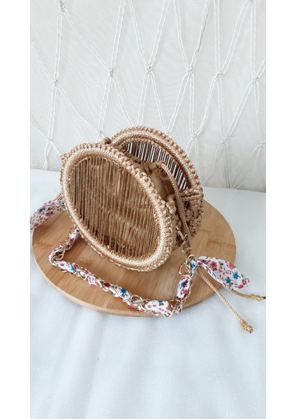 Laldizayn El Örgüsü Makrome Çanta / El Yapımı Yuvarlak Mini Boy El Çantası modelleri