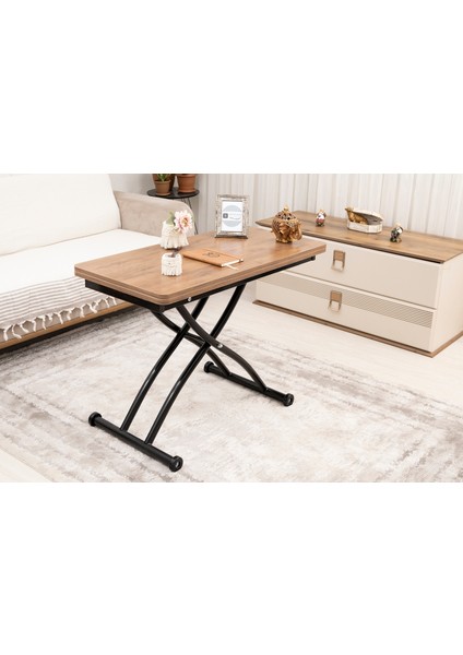 Akıllı Sehpa Mini Juppo Üst Tabla Mdf Oval Köşe Alt Ayak Siyah Dışa Kıvrım fiyatları