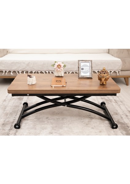 Akıllı Sehpa Mini Juppo Üst Tabla Mdf Oval Köşe Alt Ayak Siyah Dışa Kıvrım modelleri