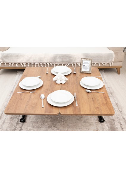 Akıllı Sehpa Mini Juppo Üst Tabla Mdf Oval Köşe Alt Ayak Siyah Dışa Kıvrım indirimleri