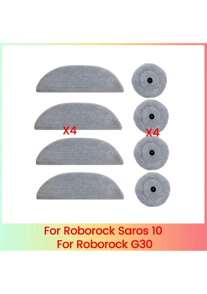Roborock Saros 10 / G30 Robot Süpürge Için Yedek Paspas Bezi Pedleri Yeniden Kullanılabilir Yıkanabilir Paspas Pedi Aksesuarları (Yurt Dışından)